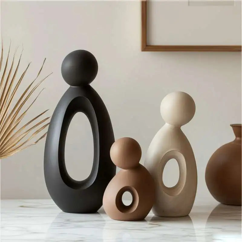 Modern Family Sculpture – Hollow Design Figurine for Home, Bedroom & Living Room Décor