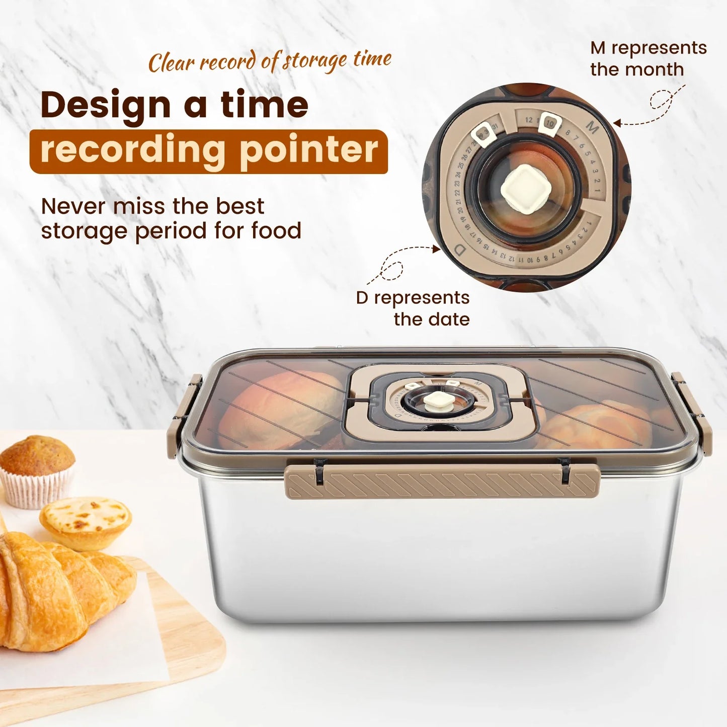 Steel Bread Box with Handle