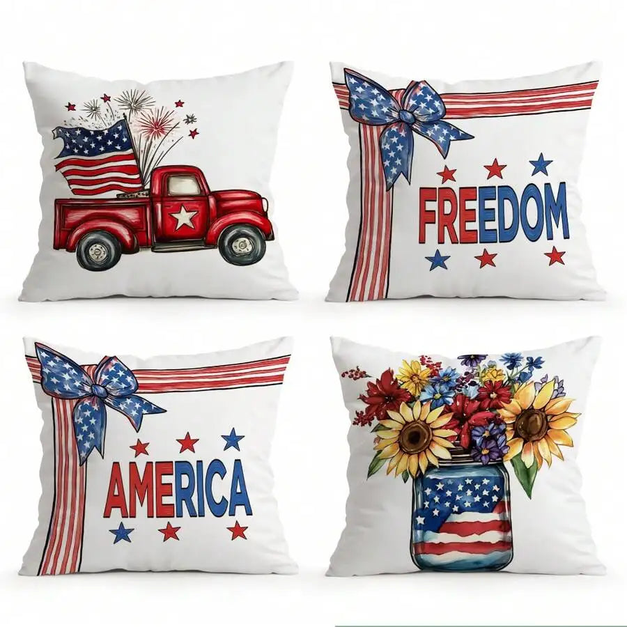 4pcs - American Patriotic Pillow Covers