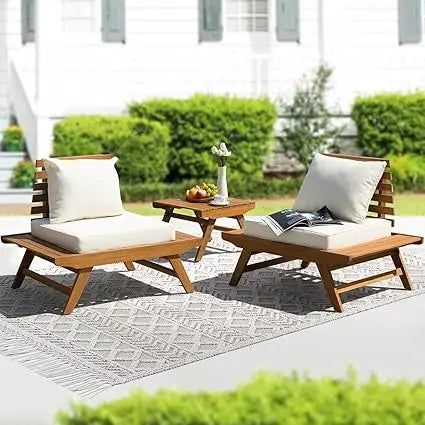 Rocking Chairs - Heavy Duty 400lbs Capacity,  Wood, 3 Piece Set