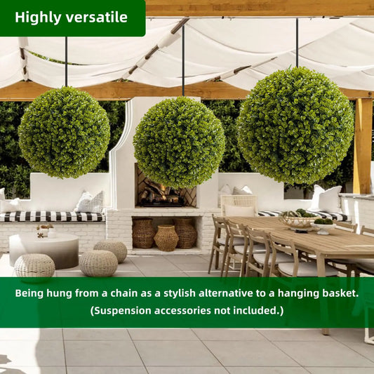 Set of 2, Artificial Topiary Cedar Balls
