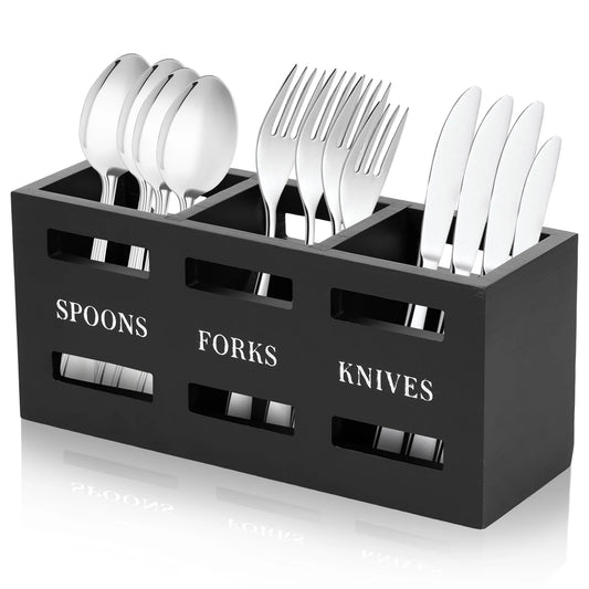Wood Utensil Caddy With Handles