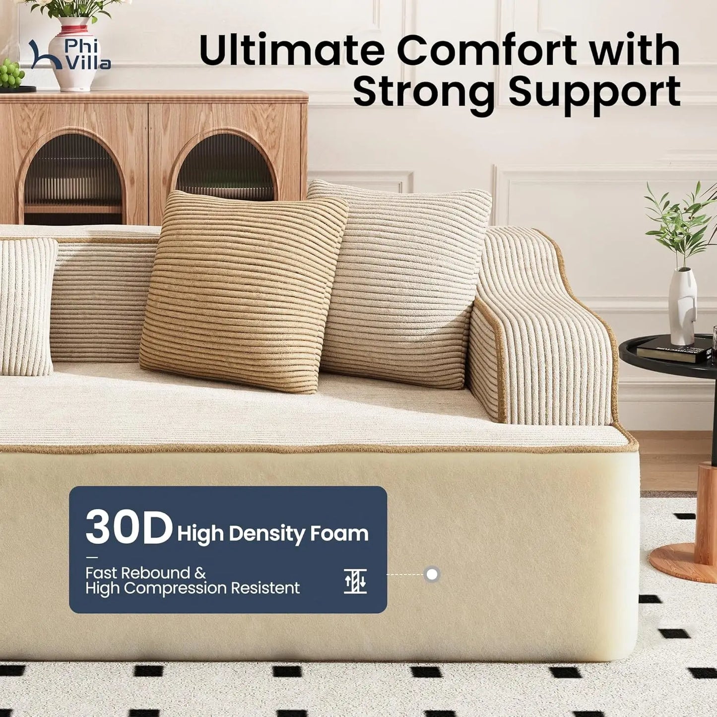 104" L‑Shaped Sectional Sofa – Modern Deep‑Seating Design