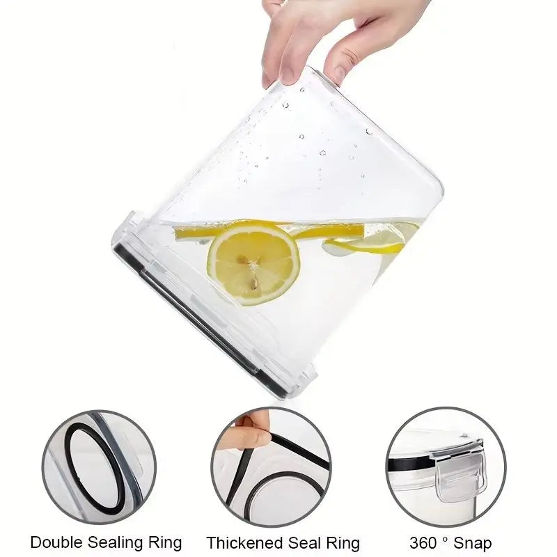 Set of 3 - 2.5L/4L Sealed Grain Storage Containers Clear for Kitchen Storage - Fresh-keeping Buckets with Pen Labels