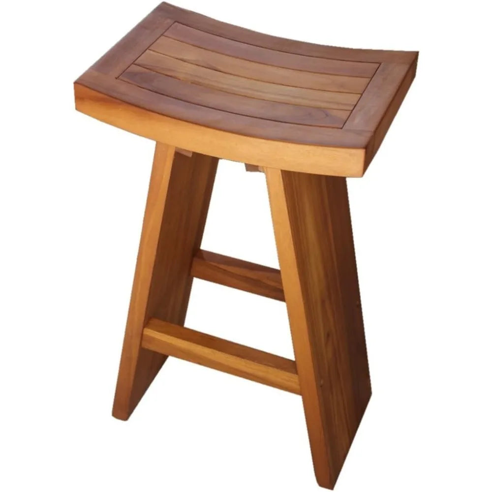 30" Teak Bar Stool – Solid Wood Counter‑Height Seating