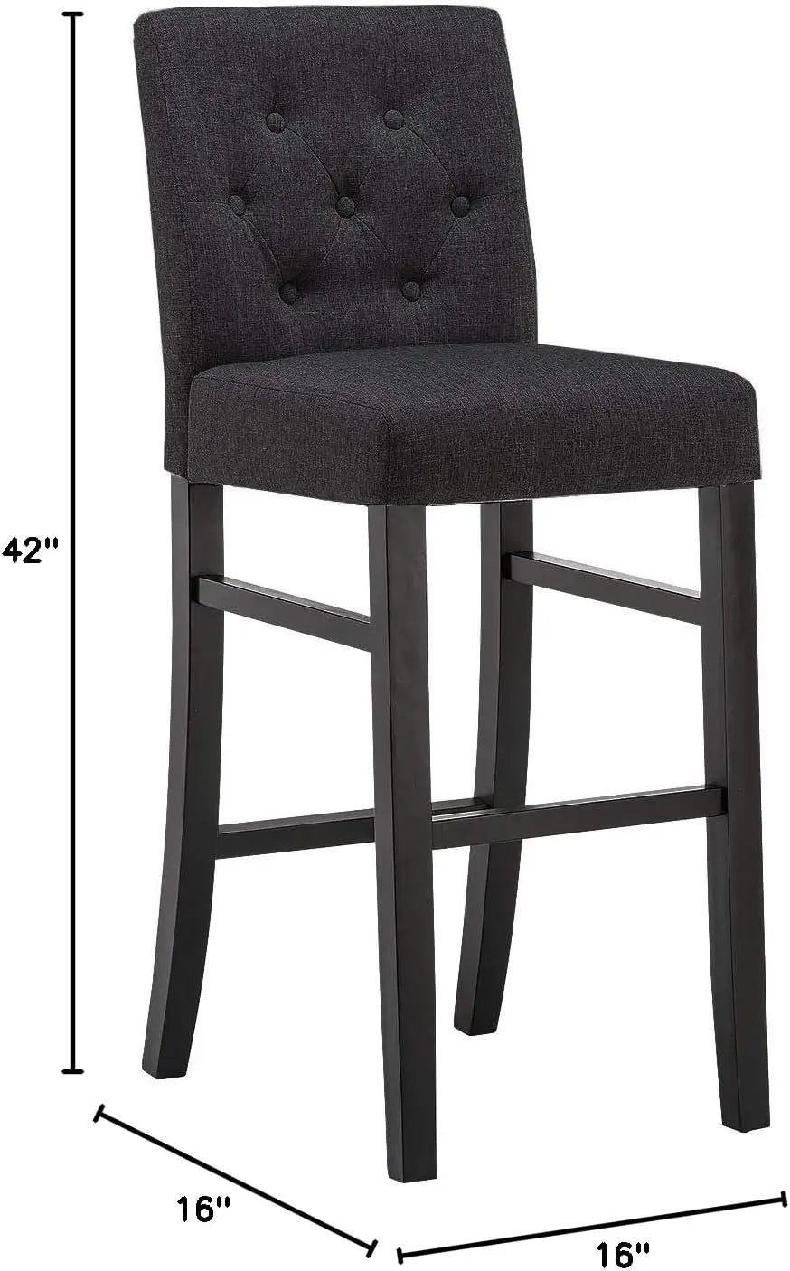 30" Counter‑Height Bar Stools (Set of 4) – Upholstered Button‑Tufted Chairs
