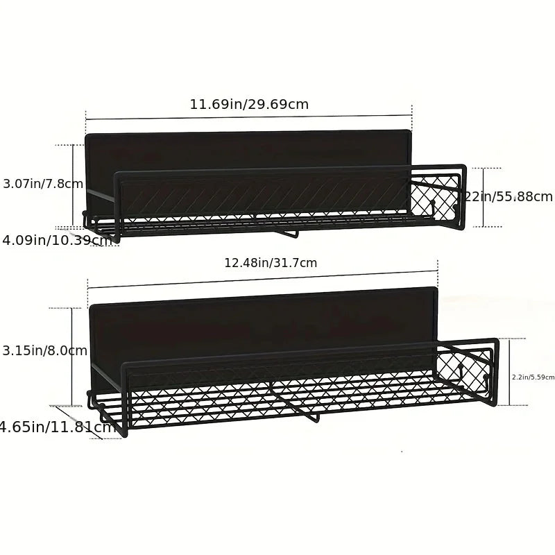 2-Pack Magnetic Spice Rack for Refrigerator – Strong, Moveable Spice Organizer & Heavy‑Duty Fridge Storage Shelf