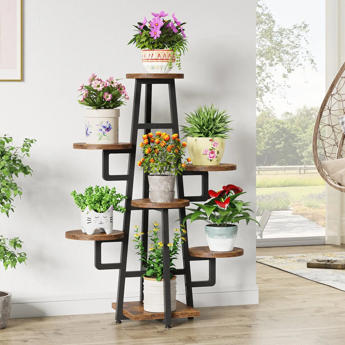 7-Tier Plant Stand, 43.3" Holder Rack Flower Stand