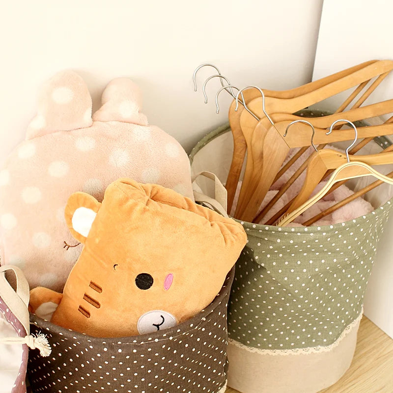 The beam port Linen Multi-function Handle Stackable storage barrel Laundry basket Toy Storage box