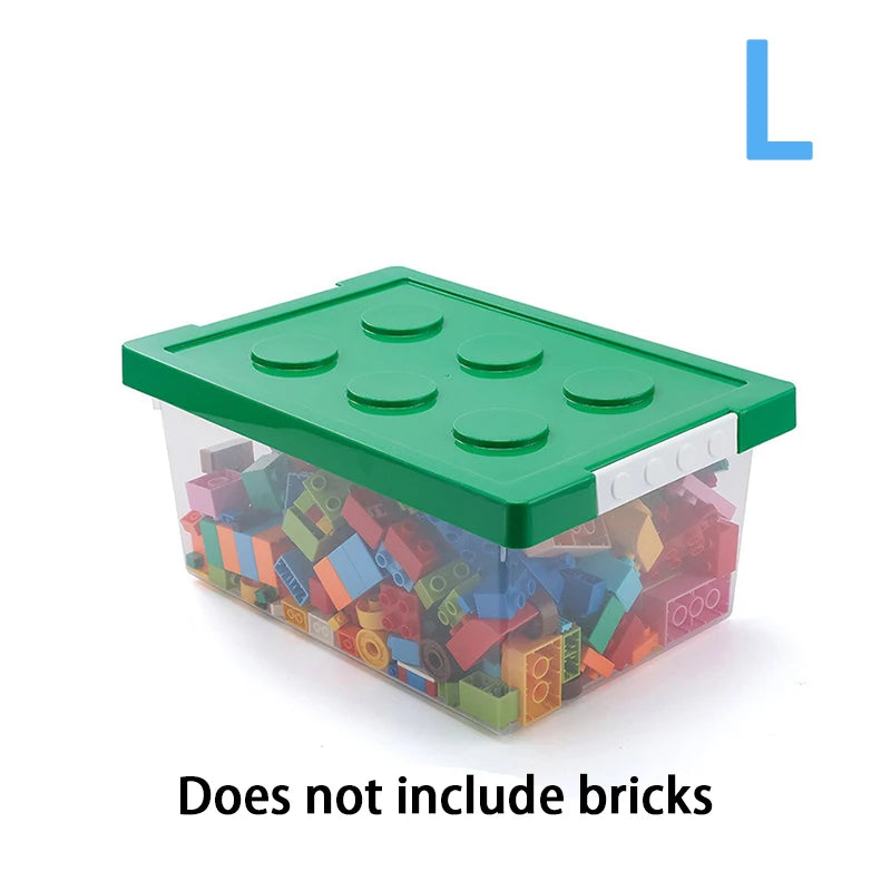 Kids Building Block Storage Box – 1‑Piece Plastic Toy Organizer & Snack Case Container