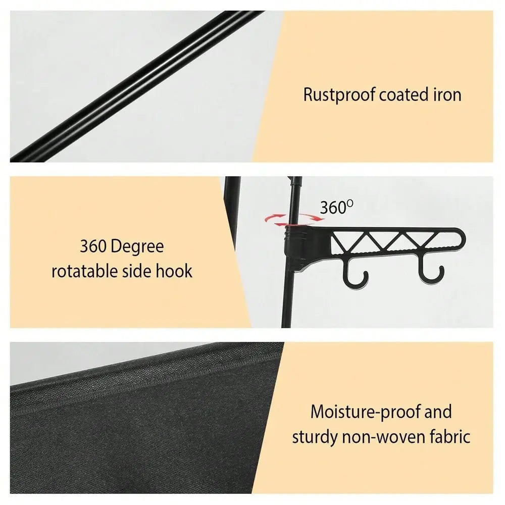 Clothes Rack With 3 Hanging Rods, 63 Inch Extra Large Capacity Wardrobe Closet, MultiLayer Shelves