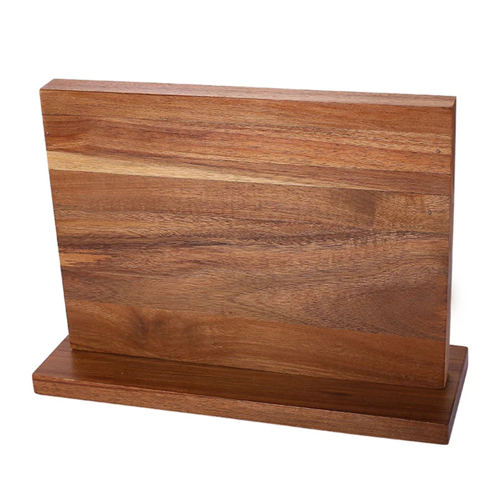 Magnetic Knife Block Double-Sided Wooden Knife Holder Universal Knife Stand for Kitchen Counter Multifunctional Storage