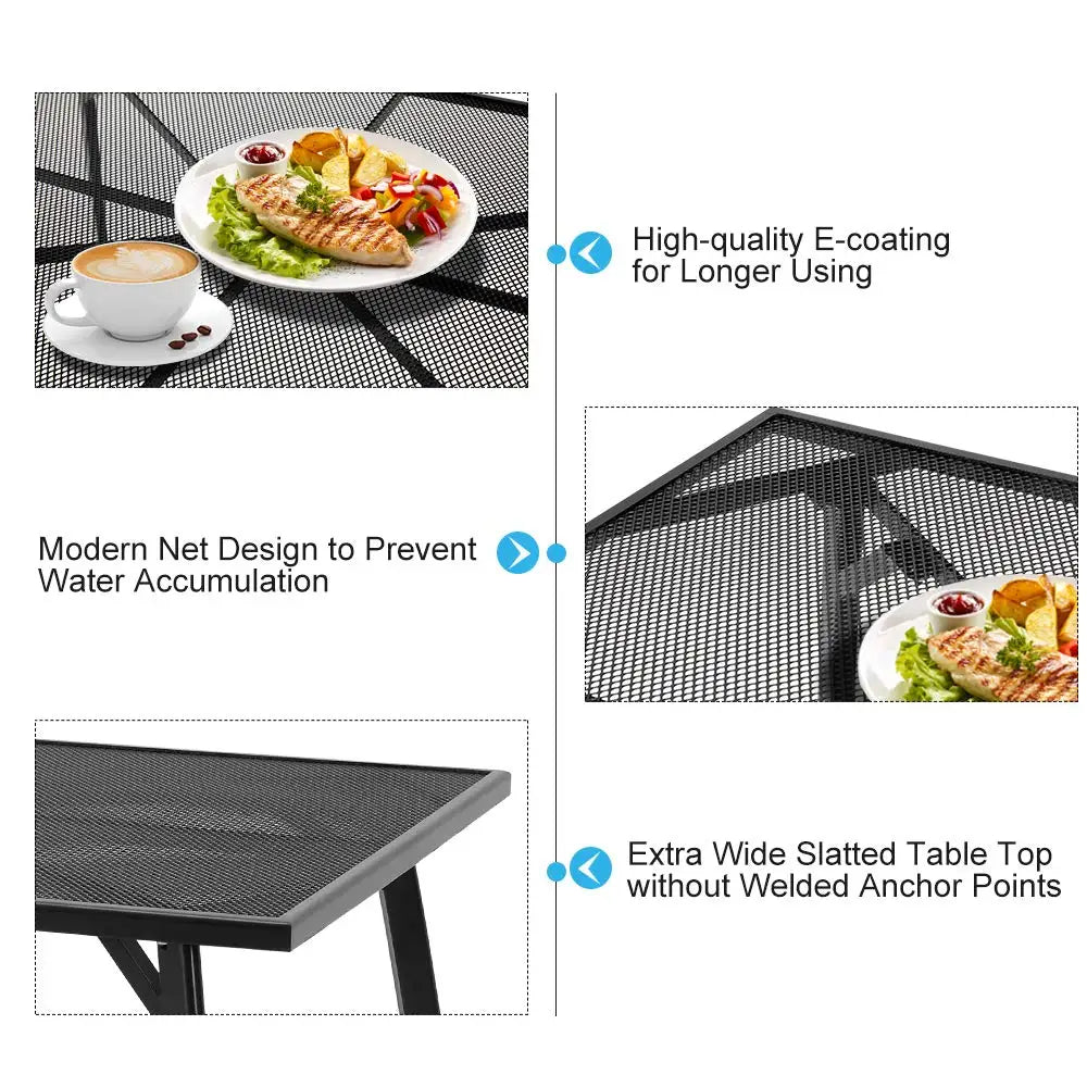 5‑Piece Outdoor Dining Set – Patio Table with Umbrella Hole & 4 Chairs