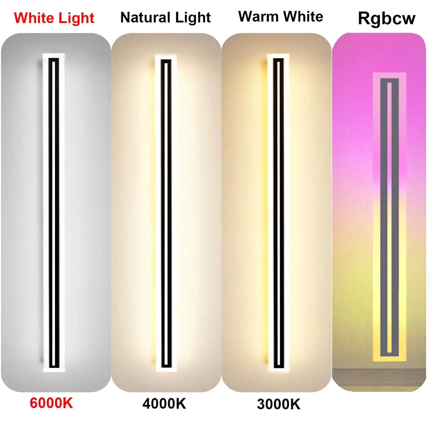 Outdoor Long Strip Modern LED Wall Lighting Fixture Lamps, Wall Sconce Fixture, Elegant Frosted White