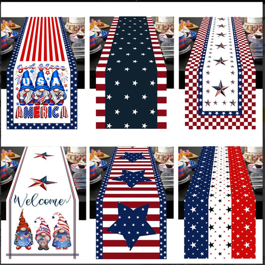 American Flag Table Runner – 4th of July Patriotic Table Décor for Independence Day