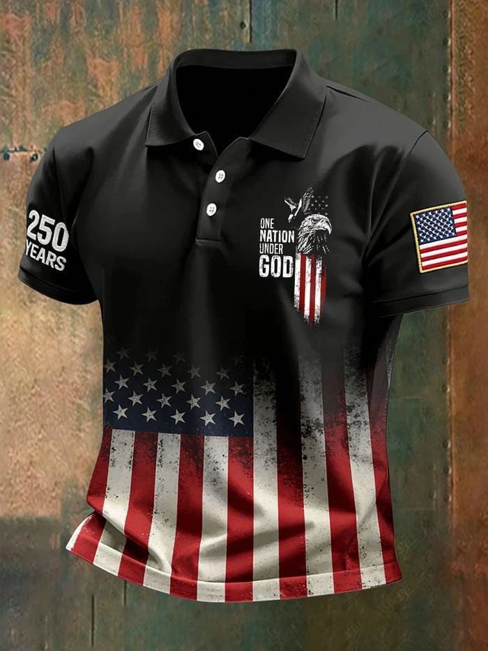 America 250th Anniversary Polo Shirt USA Flag 1776–2026 Patriotic Shirt American Independence Day Apparel Fourth Of July