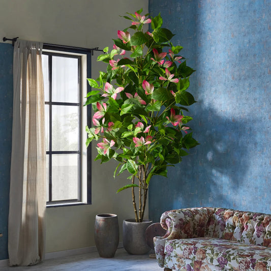 Large Artificial Ficus Tree – 32", 43", 56" Tall Faux Magnolia/Banyan/Nandina Rubber Plants for Home & Garden Décor