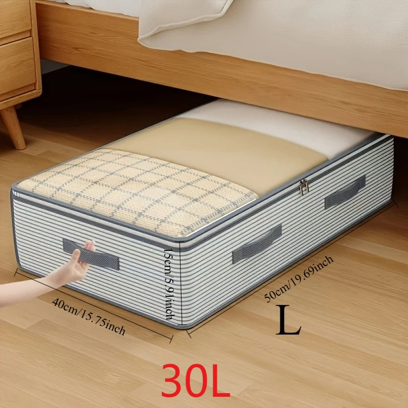 Large Capacity Clothes Storage Bag – Heavy‑Duty Non‑Woven Organizer with Clear Window for Comforters, Blankets & Bedding