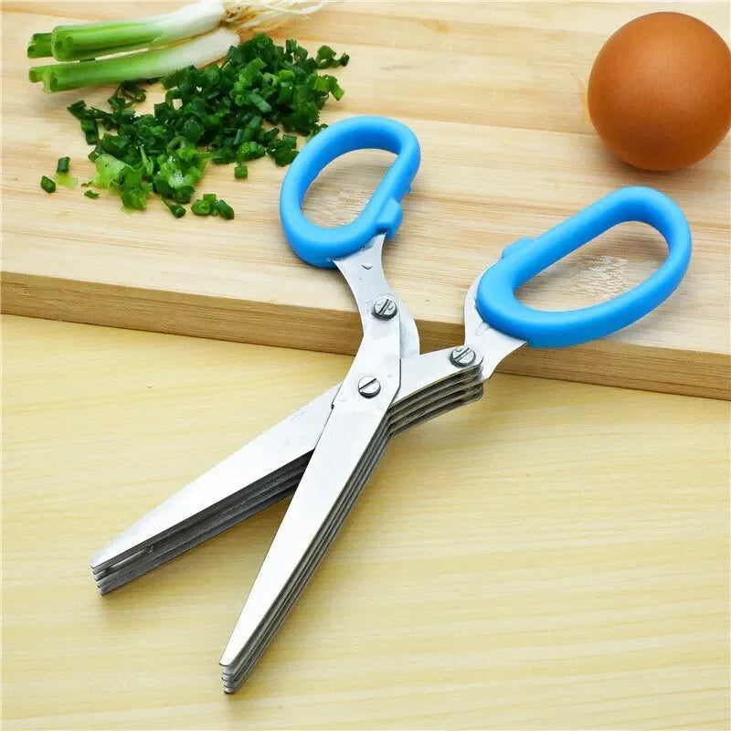 Multifunctional Multi Layer Stainless Steel Scissors for Kitchen Food Prep