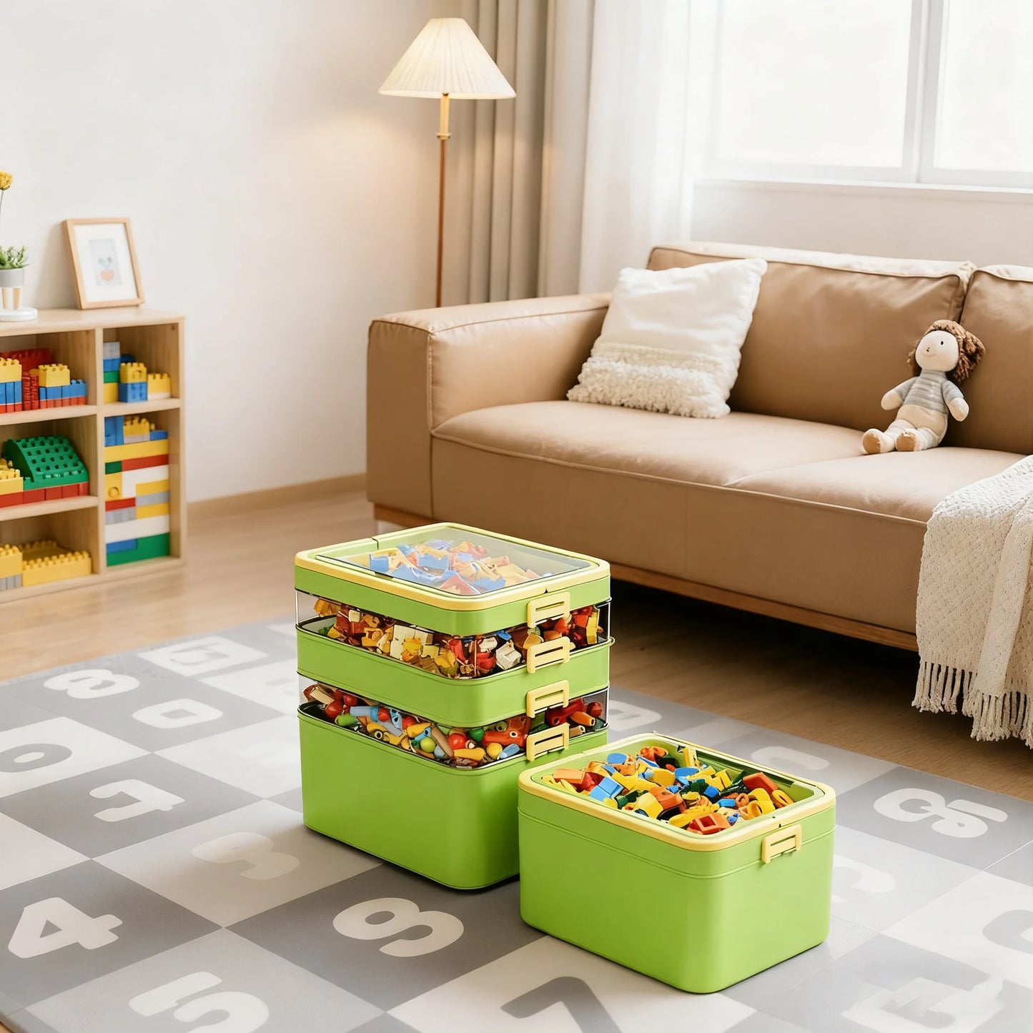 Large Capacity, Durable, Portable, Stackable Storage Box/Organizer with Handle