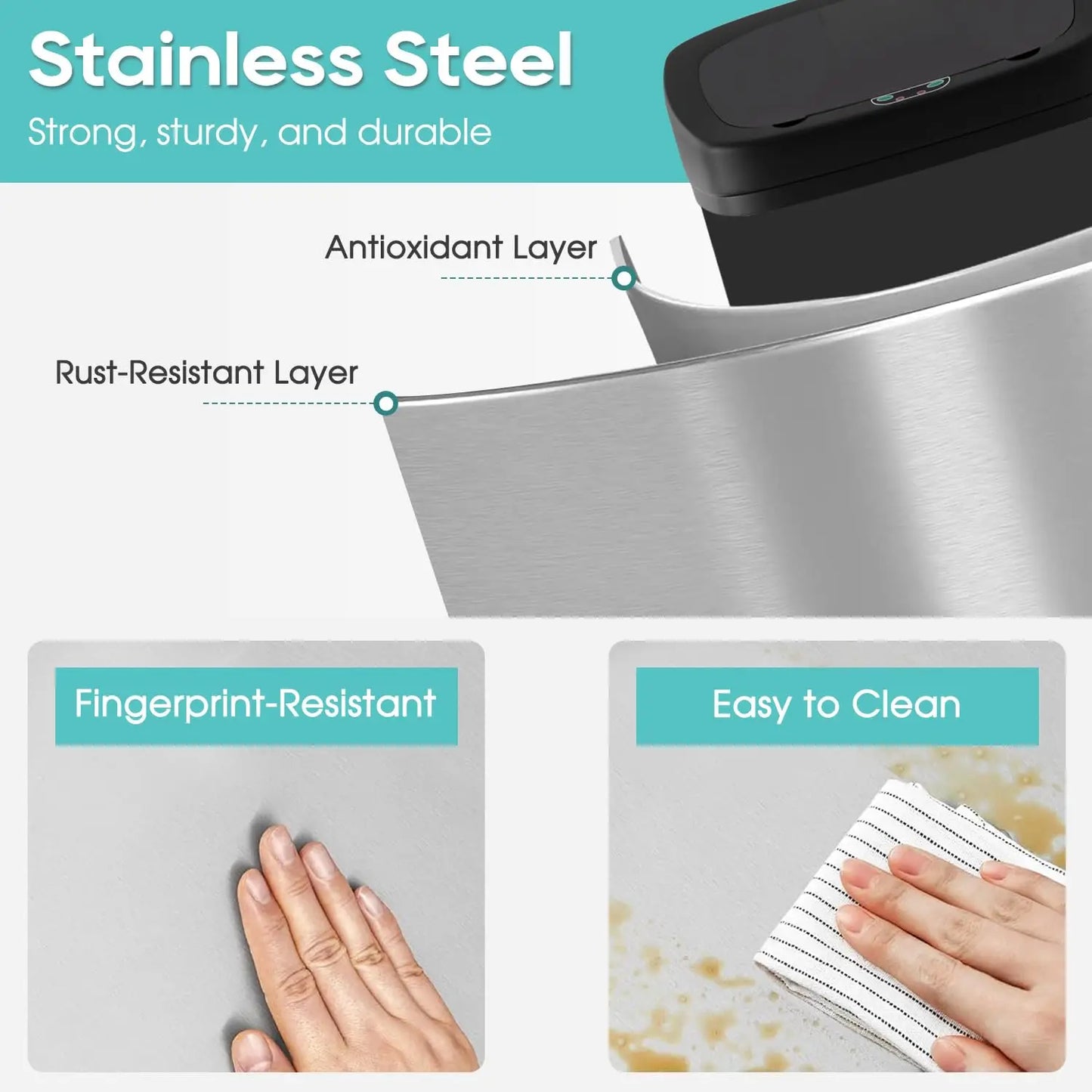 22‑Gallon Automatic Sensor Trash Can – Touchless Stainless-Steel Bin with Fingerprint‑Resistant Lid for Kitchen