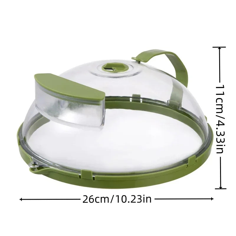 10" Microwave Splatter Cover – Clear Heat‑Resistant Plastic with Handle & Steamer Vent