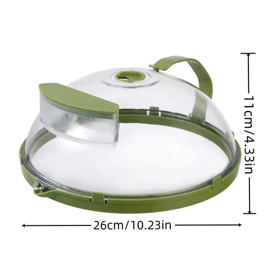 10" Microwave Splatter Cover – Clear Heat‑Resistant Plastic with Handle & Steamer Vent