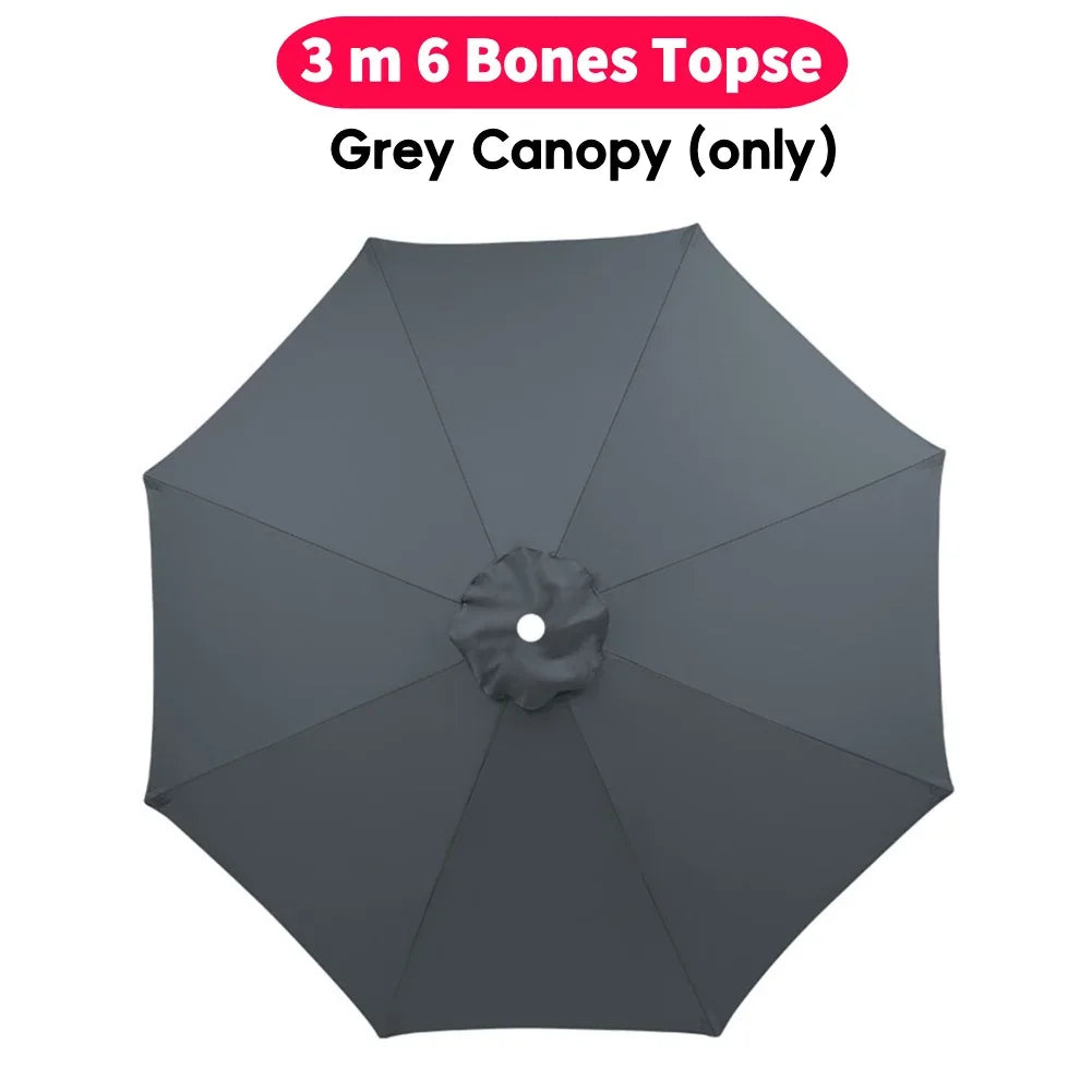 10ft Patio Umbrella Replacement Canopy – 6‑Rib UV‑Resistant Outdoor Cover