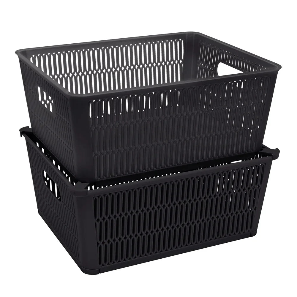 Essential Stackable Home Storage Totes (Set of 2)
