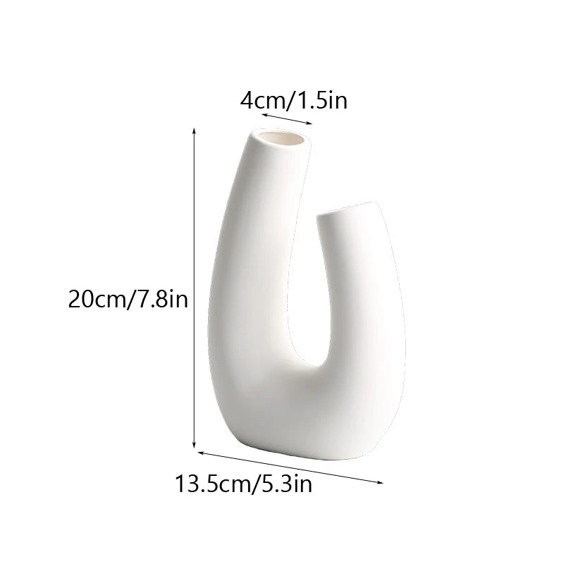 Nordic Abstract Ceramic Vase – Modern Minimalist Home Decor