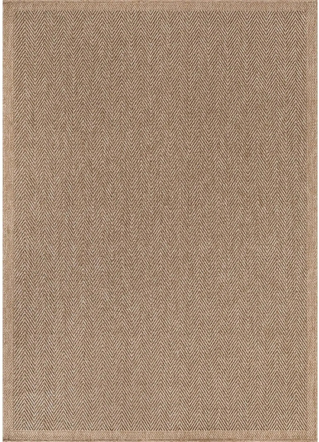 5x7 Natural Area Rug, Herringbone Seagrass Design for Indoor Outdoor Use