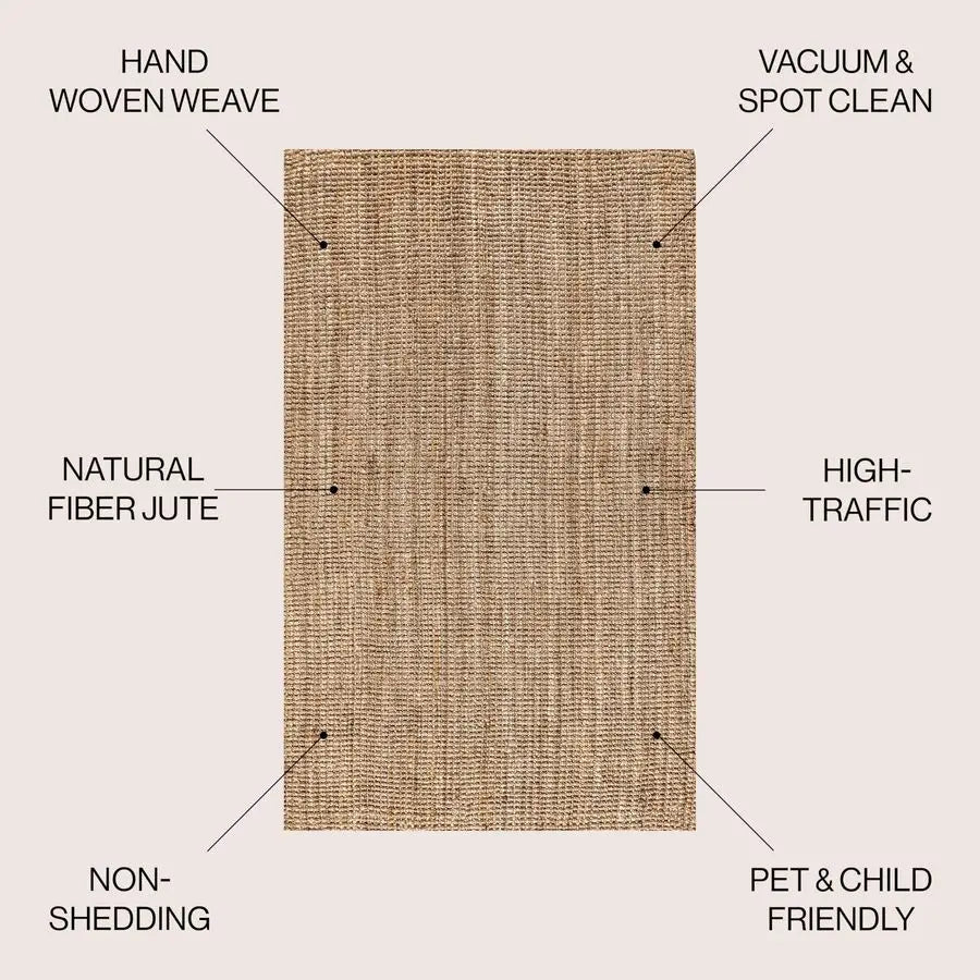 Hand‑Woven Natural Area Rug – 3x5 Indoor Accent Rug
