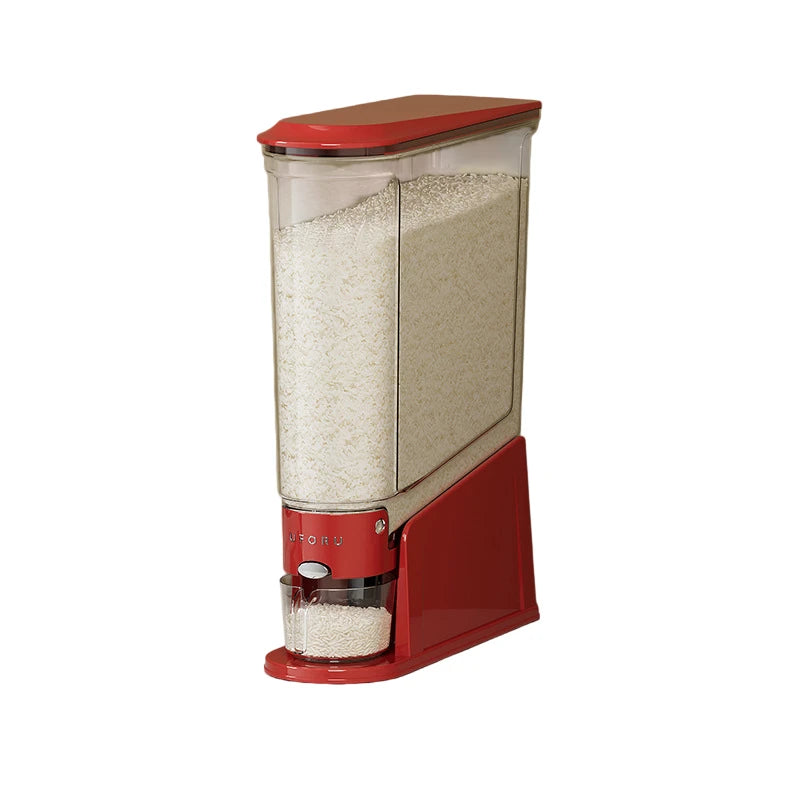 Narrow‑Space Rice Bucket – Press‑Top Sealed Grain Dispenser, Transparent & Moisture/Pest‑Proof Kitchen Storage (1‑Piece)