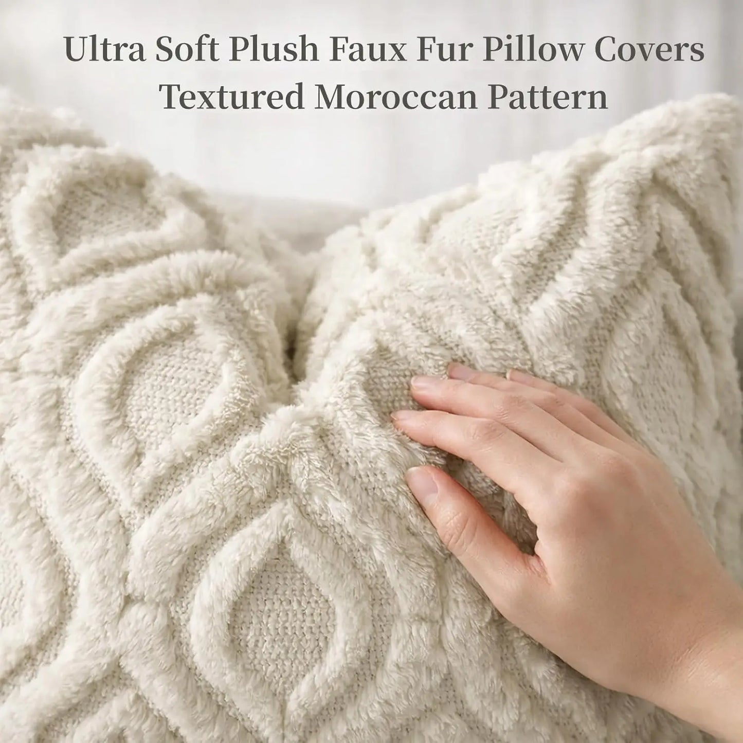 18×18" Faux Wool Pillow Covers – Minimalist Soft Decorative Cushion Set (2‑Pack)