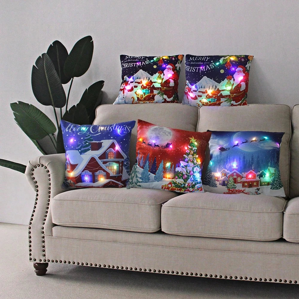 Christmas Multi-Color Led Light-Up Pillows