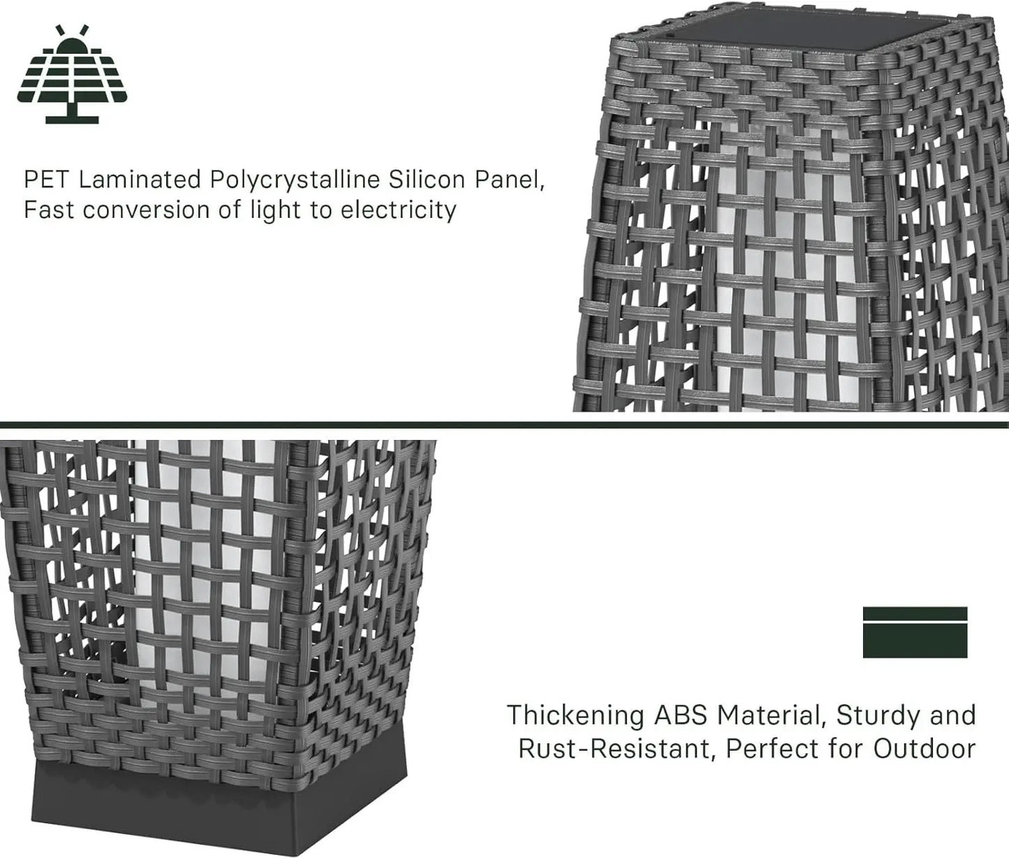 Outdoor Floor Lamp, Solar Powered, Water-Resistant