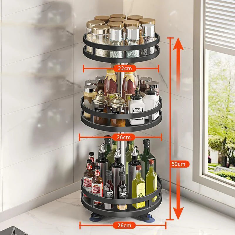 Multi-purpose 360° Rotating Countertop Kitchen Storage