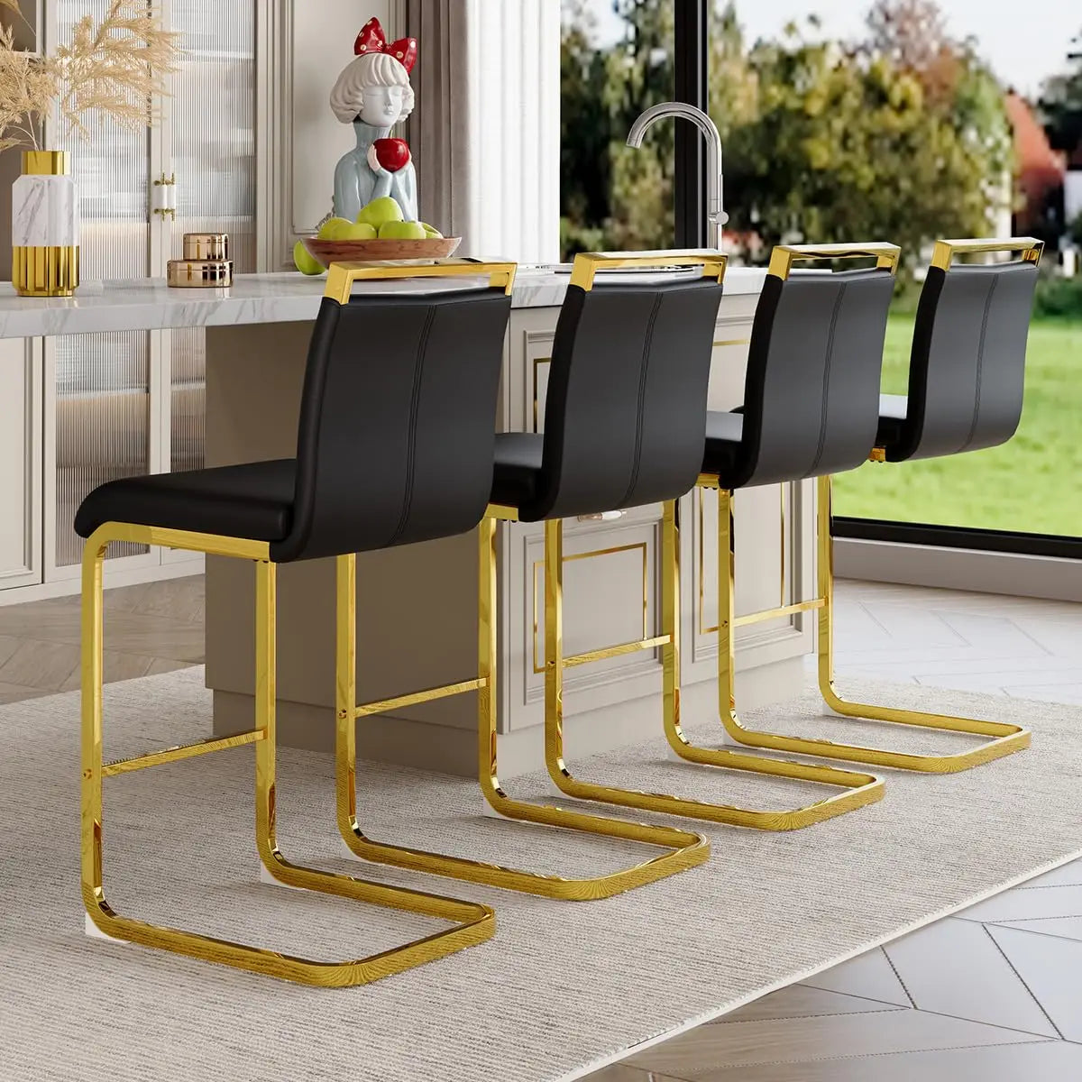 Counter Height Bar Stools Set of 4 - 25'' with Back