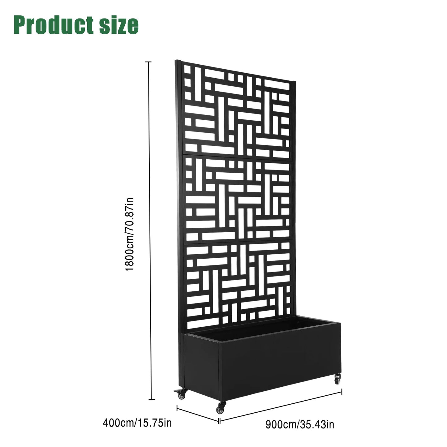 Raised Planter with Trellis Privacy Screen