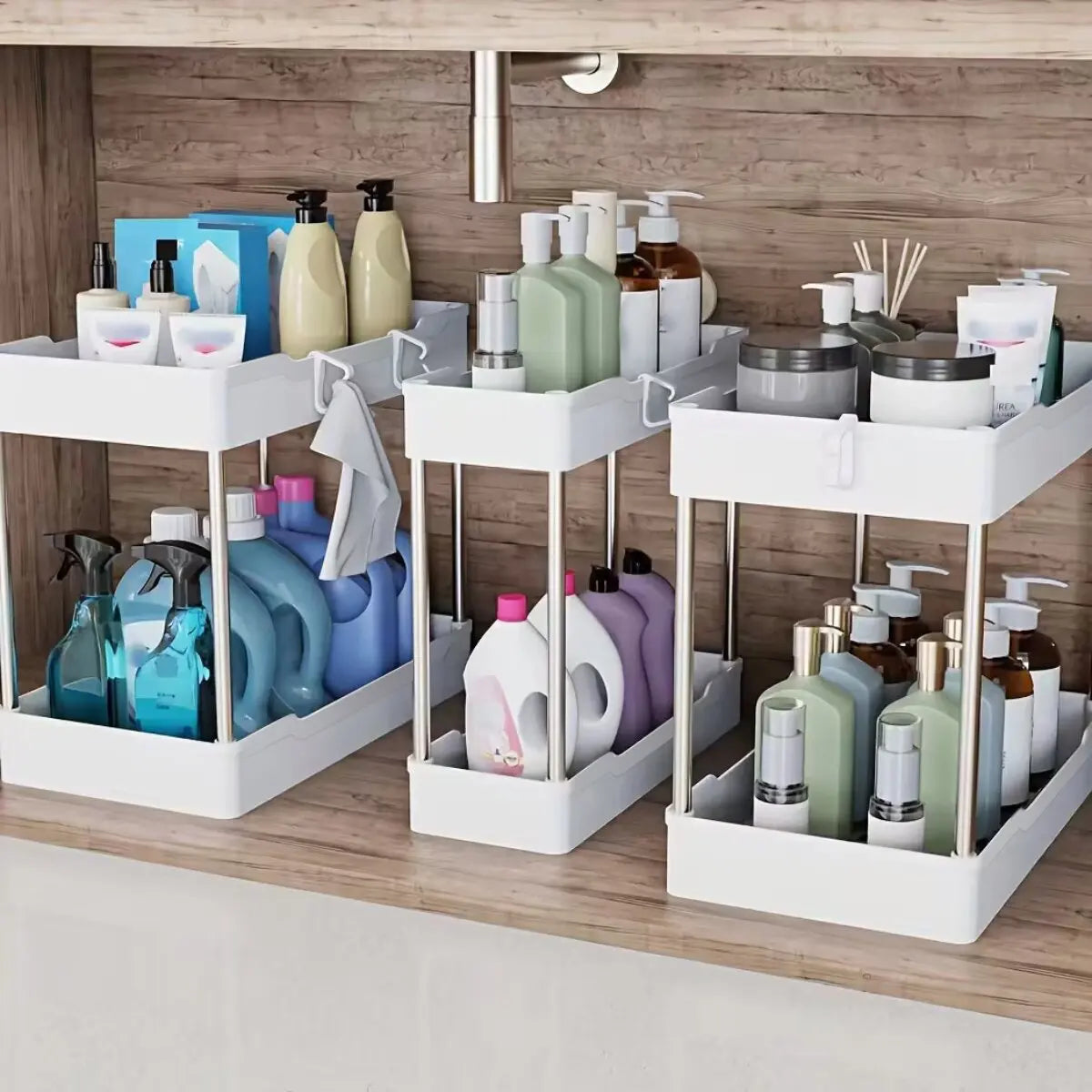 Tiered Multi Use Home and Bath Organizers - (Set of 3)