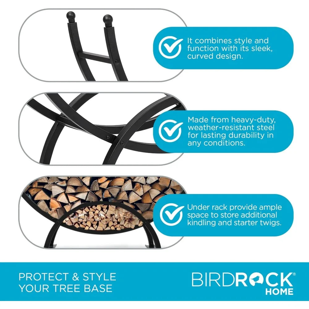BIRDROCK HOME 50in Firewood Rack for Outdoor or Indoor Use