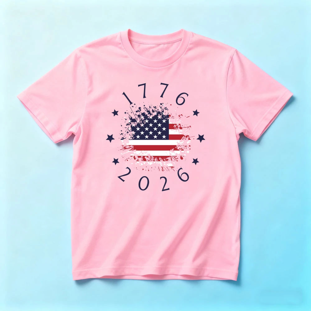 Patriotic USA Flag Tee America 250th Anniversary T-shirt 4th of July Unisex Independence Day T-shirt