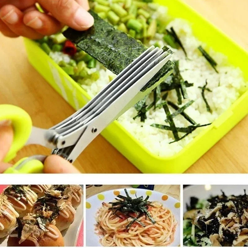 Multifunctional Multi Layer Stainless Steel Scissors for Kitchen Food Prep