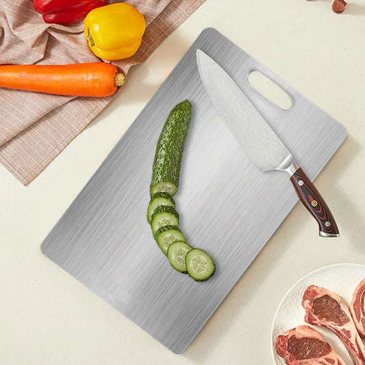 Stainless Steel Cutting Board - Double Sided Chopping Board for Kitchen