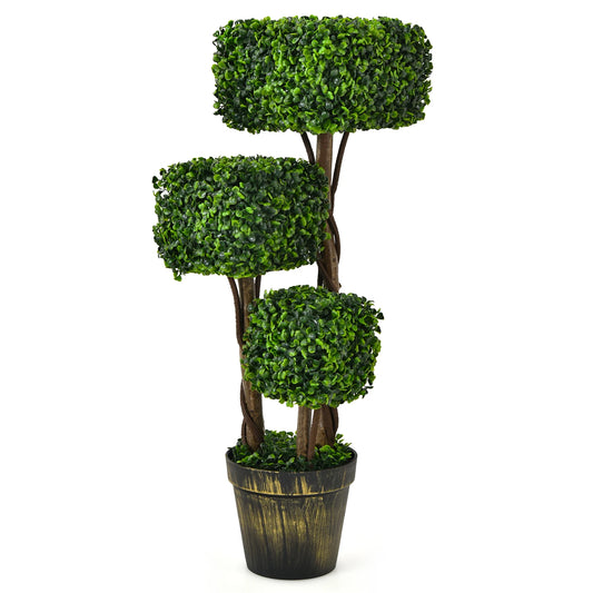36" Artificial Boxwood Topiary Tree – UV‑Protected Faux Plant for Indoor/Outdoor Home & Porch Décor