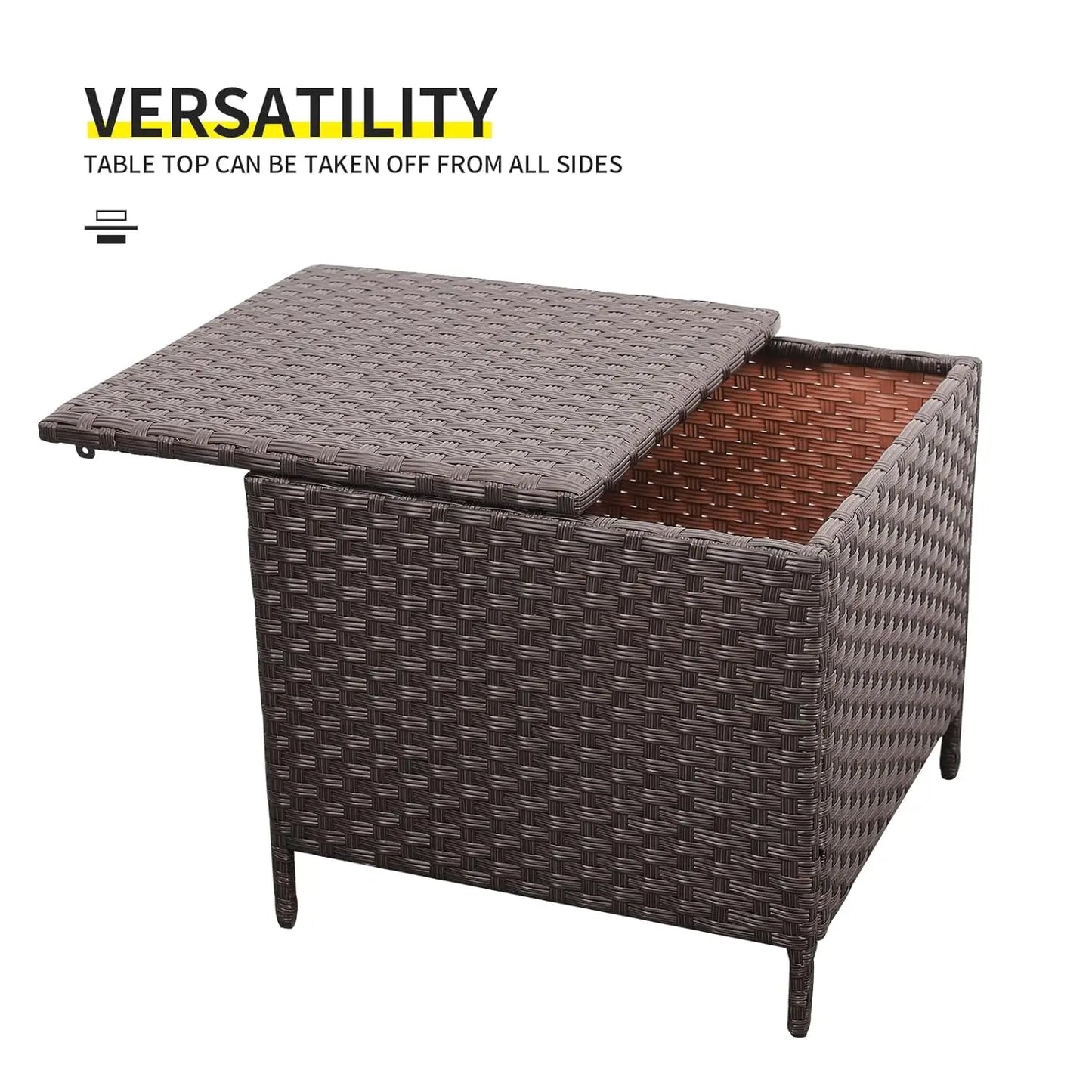 All Weather Rattan Outdoor Side Table - UV resistant