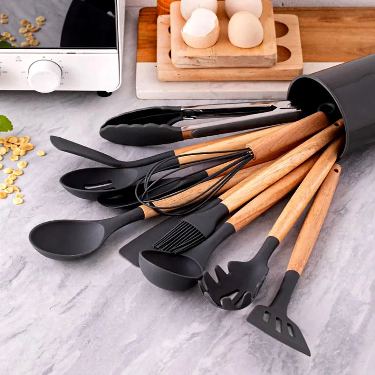 Silicone Kitchenware Set (12 PCS) – Heat‑Resistant, Non‑Stick Cooking Utensils for Home Kitchens