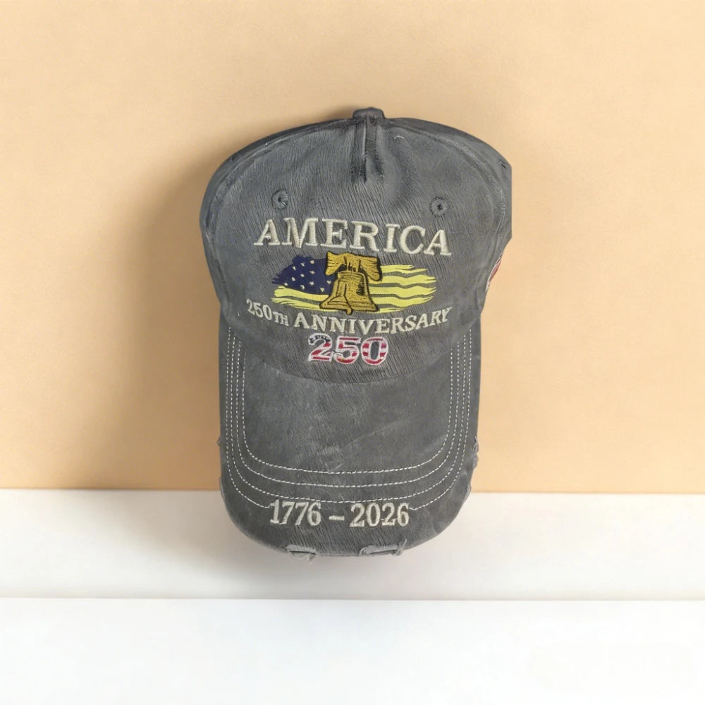 USA 250th Anniversary Letter Embroidered Baseball Cap Spring Summer Cotton Peaked Cap for Men and Women Outdoor Sports
