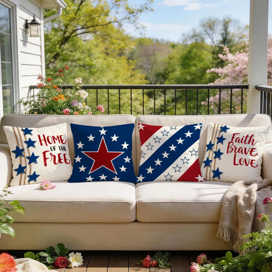 4Pcs - USA Patriotic Pillow Case Covers
