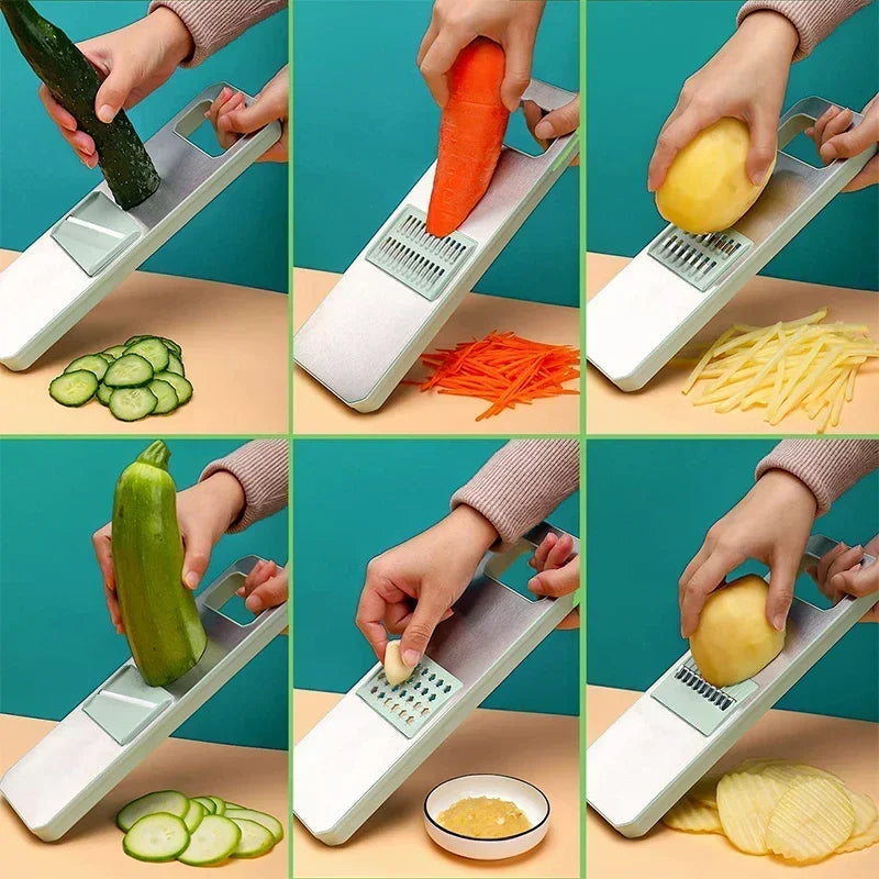 6‑in‑1 Veggie Slicer Mandoline – Multi‑Blade Cutter for Easy Slicing, Julienne & Shredding